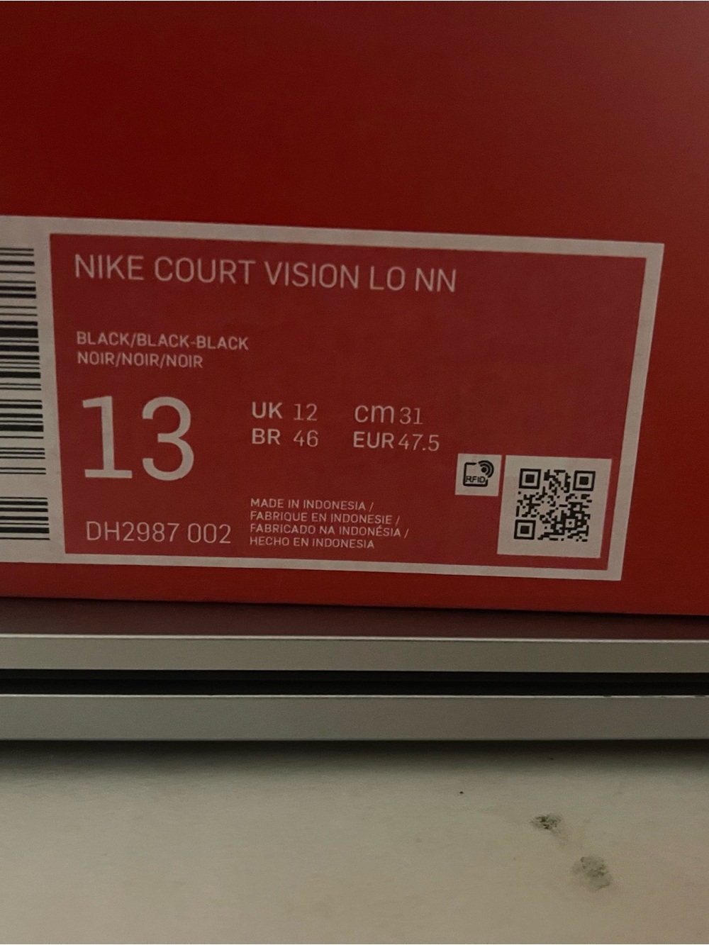 Nike Court Vision Lo NN Box Label - Black